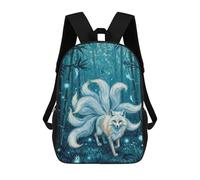 sinyumoney Nine-tailed Fox in Bamboo Forest Sac À Dos Enfant, Cartable, Sacs À Dos Scolaires Imprimés En 3D Pour Élèves Du Primaire Et Du Collège, Cadeau D'anniversaire Pour Adolescents 17inch