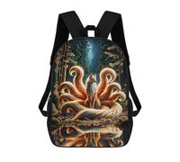 sinyumoney Nine-Tailed Fox in Forest Sacs À Dos Pour Enfants, Sac À Dos Scolaire Imprimé En 3D Pour Enfants, Sac À Dos De Voyage, Sac À Livres Pour Enfants 17inch Sac D'école