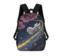 sinyumoney Nine-tailed Fox in Starry Night Sac À Dos Enfant, Cartable, Sac D'école, Motif Dessin Animé 3D, Sac Pour Ordinateur Portable, Pour Garçons Et Filles 17inch