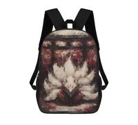 sinyumoney Nine-Tailed Fox Painting Sac À Dos Scolaire Pour Enfants, Sac À Dos De Voyage Décontracté, Grand Sac À Dos Pour Garçons Et Filles 17inch