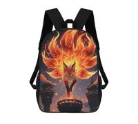 sinyumoney Nine-tailed Fox Spirit 17inch Sacs À Dos Scolaires Imprimés En 3D - Sacs À Dos Tendance Pour Garçons Du Primaire Et Du Collège