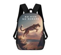 sinyumoney No Risk No Reward Cheetah Sac À Dos, Cartable Imprimé En 3D, Sac À Goûter, Sac À Dos De Voyage, Sac À Dos Entre Amis, Sac À Dos Scolaire Pour Filles Et Garçons 17inch