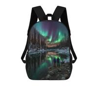 sinyumoney Northern Lights Reflections in River 17inch Sacs À Dos Scolaires Imprimés En 3D - Sacs À Dos Tendance Pour Garçons Du Primaire Et Du Collège