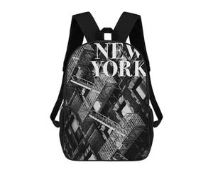sinyumoney NYC Fire Escapes Sac À Dos Enfant, Cartable Imprimé En 3D Pour Garçons Et Adolescents 17inch