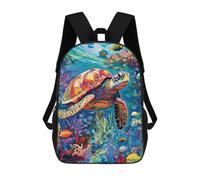 sinyumoney Ocean Life Turtle Paradise Sac À Dos Scolaire Imprimé En 3D Pour Garçons Et Filles, Sac À Dos Pour Enfants, Sac De Voyage 17inch