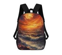 sinyumoney Ocean Sunset Painting Sacs À Dos 17 Pouces Pour Enfants, Sacs D'école Imprimés En 3D Pour Élèves Du Primaire Et Du Collège, Garçons Et Filles