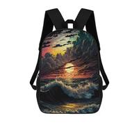 sinyumoney Ocean Sunset Waves Sacs À Dos Pour Enfants, Sac D'école Imprimé En 3D, Cartable Pour Enfants, Sac De Voyage, Sac À Dos Garçon Fille, Sac D'école Pour Enfants 17inch