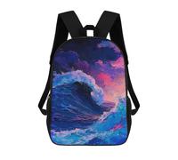 sinyumoney Ocean Wave Art Print-1 Sac À Dos Scolaire Pour Enfants, 43 Cm (17 Pouces), Imprimé En 3D, Pour Garçons, Élèves Du Primaire Et Du Collège