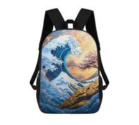 sinyumoney Ocean Wave Mountain Sakura Sac À Dos Imprimé 3D Pour Enfants, Sac À Dos Léger Pour Écoliers Et Écoliers, Sac À Goûter Pour La Crèche 17inch