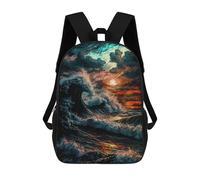 sinyumoney Ocean Wave Sunset-2 Sac À Dos Scolaire Imprimé En 3D Pour Enfants, Sac À Dos De Voyage Tendance Et Décontracté Pour Écoliers 17inch