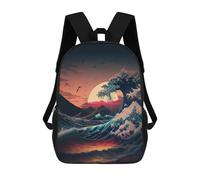 sinyumoney Ocean Wave Sunset Sacs À Dos Pour Enfants, Cartables 3D Personnalisés Pour Garçons Et Filles, Grands Sacs À Dos Scolaires Décontractés 17inch