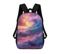 sinyumoney Ocean Wave Sunset Sacs À Dos, Sac À Dos Enfant, Sac D'école, Sac À Dos De Voyage Imprimé En 3D, Accessoire De Mode, Sac À Dos Imperméable Pour Enfants 17inch