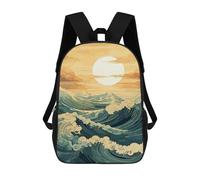 sinyumoney Ocean Waves at Sunset Sacs À Dos Décontractés Pour Enfants, Sacs D'école Pour Adolescents, Filles Et Garçons, Sacs À Dos Pour Livres 17inch