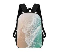sinyumoney Ocean Waves on Sandy Beach Sacs À Dos, Sac À Dos Enfant, Sac D'école, Sac À Dos De Voyage Imprimé En 3D, Accessoire De Mode, Sac À Dos Imperméable Pour Enfants 17inch