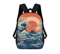 sinyumoney Ocean Waves Sunset Art Print-2 Sacs À Dos Pour Enfants, Sac À Dos Scolaire Imprimé En 3D Pour Enfants, Sac À Dos De Voyage, Sac À Livres Pour Enfants 17inch Sac D'école