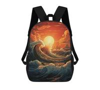 sinyumoney Ocean Waves Sunset Sac À Dos Pour Enfants, Impression 3D, Sac D'école Pour Garçons Et Filles, Sac À Dos Tendance Et Décontracté Pour Écoliers 17inch