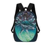 sinyumoney Ocean Whale Norther Lights Sacs À Dos Pour Enfants, Sac D'école Imprimé En 3D, Cartable Pour Enfants, Sac De Voyage, Sac À Dos Garçon Fille, Sac D'école Pour Enfants 17inch