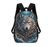 sinyumoney Ocean Wolf Steampunk Sac À Dos Scolaire Pour Filles Et Garçons, Avec Poche, Sac À Dos Tendance Pour Enfants 17inch
