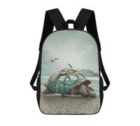 sinyumoney Oceanic Turtle Adventure Sac À Dos Scolaire Imprimé En 3D, Sac À Dos Décontracté Pour Enfants, Sac D'école Imprimé En 3D Pour Garçons, Primaire Et Collège 17inch