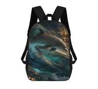 sinyumoney Oceanic Wonder Dolphin in Motion Sac À Dos En Peluche À Motif Dessin Animé, Sac À Dos 3D Pour Enfants, Idée Cadeau D'anniversaire Pour Garçons Et Filles 17inch