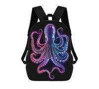 sinyumoney Octopus Animal Neon Sac À Dos Scolaire Pour Filles Et Garçons, Grande Capacité, Léger, Pour Enfants Et Étudiants 17inch