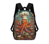sinyumoney Octopus Chef Sacs À Dos Pour Enfants, Cartables Imprimés En 3D, Sacs À Dos Pour Élèves Du Primaire Et Du Collège (garçons Et Filles) 17inch
