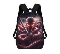 sinyumoney Octopus Samurai Animal Sac À Dos Scolaire Pour Enfants 17 Pouces, Sac À Dos Décontracté Pour Les Voyages, Grand Sac À Dos De Jour Pour Garçons Et Filles 17inch