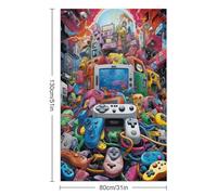 sinyumoney Odyssée du Jeu vidéo - Lot de 10 Serviettes de Bain légères, Douces et absorbantes, idéales pour la Plage et la Maison (130 cm x 80 cm).