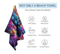 sinyumoney Odyssée du Jeu vidéo - Lot de 6 Serviettes de Bain Ultra Douces, Motif Objectif, Serviette de Plage, indispensables pour la Piscine ou Le Bain, 130 cm x 80 cm