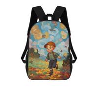 sinyumoney Oil Painting Running Kid Sac À Dos Scolaire Imprimé En 3D, Sac À Dos Décontracté Pour Enfants, Sac D'école Imprimé En 3D Pour Garçons, Primaire Et Collège 17inch
