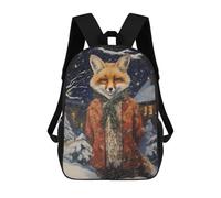 sinyumoney Old Classic Fox Xmas Sacs À Dos Pour Enfants, Cartables, Sacs À Dos Scolaires Imprimés En 3D, Sacs À Dos De Voyage Tendance Pour Enfants (primaire, Collège) 17inch