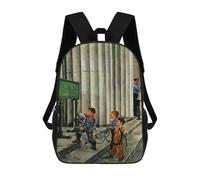 sinyumoney On The Stairs Sac À Dos Enfant, Cartable Pour Garçons Et Adolescents, Sac À Dos De Voyage, Sac À Dos Scolaire, Sac À Livres 17inch