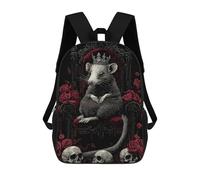 sinyumoney Opossum King on Throne Sacs À Dos Pour Enfants, Cartables Imprimés En 3D, Sacs À Dos Pour Élèves Du Primaire Et Du Collège (garçons Et Filles) 17inch