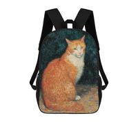 sinyumoney Orange Cat Painting Sac À Dos Imprimé 3D Pour Enfants, Sac À Dos Léger Pour Écoliers Et Écoliers, Sac À Goûter Pour La Crèche 17inch