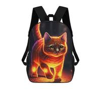 sinyumoney Orange Light Cat Sac À Dos Scolaire Pour Filles Et Garçons, Sac À Dos Avec Poche, Sac À Dos Tendance Pour Enfants 17inch