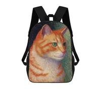 sinyumoney Orange Tabby Cat Painting -1 Sac À Dos Imprimé En 3D, Sac D'école Décontracté Et Tendance Pour Enfants, Sac D'école Pour Garçons, Collégiens 17inch