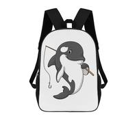 sinyumoney Orca Fisher Fishing Rod Sac À Dos Scolaire Imprimé En 3D, Sac À Dos Décontracté Pour Enfants, Sac D'école Imprimé En 3D Pour Garçons, Primaire Et Collège 17inch