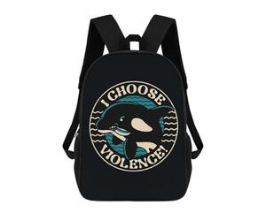 sinyumoney Orca I Choose Violence Sac À Dos Scolaire Imprimé En 3D Pour Enfants, Sac À Dos Garçon/fille, Sac De Voyage Pour Enfants 17inch