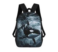 sinyumoney Orca in The Ocean Painting Sac À Dos Imprimé En 3D, Sac D'école Décontracté Et Tendance Pour Enfants, Sac D'école Pour Garçons, Collégiens 17inch