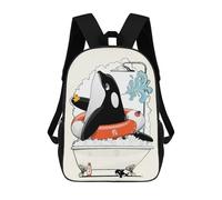 sinyumoney Orca Killer Whale in Bath Sac À Dos Enfant Tendance Et Amusant, Sac À Dos Pour Garçons Et Adolescents, Sac D'école Imprimé En 3D Pour Garçons 17inch