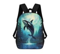 sinyumoney Orca Whale Enchanted Sea Sac À Dos Scolaire Pour Adolescents, Imprimé En 3D, Ajustable, À Poches Tendance, Pour Enfants, Garçons, Filles, Étudiants Et Adolescents 17inch