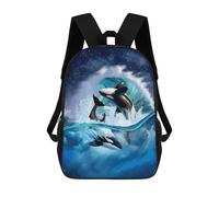 sinyumoney Orcas Leaping Through Waves Sac À Dos Enfant Tendance Et Amusant, Sac À Dos Pour Garçons Et Adolescents, Sac D'école Imprimé En 3D Pour Garçons 17inch