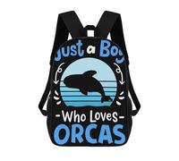 sinyumoney Orcas Whales Orca Lover Re Sac À Dos Enfant Tendance Et Amusant, Sac À Dos Pour Garçons Et Adolescents, Sac D'école Imprimé En 3D Pour Garçons 17inch