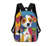 sinyumoney Original Abstract Puppy Portrait Sac À Dos Scolaire Imprimé En 3D, Sac À Dos Décontracté Pour Enfants, Sac D'école Imprimé En 3D Pour Garçons, Primaire Et Collège 17inch