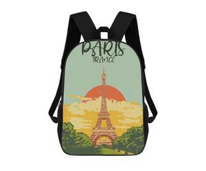 sinyumoney Original Eiffel Tower Sunset Art Sacs À Dos Imprimés En 3D Pour Enfants, Sacs D'école Tendance Pour Garçons, Sacs De Voyage, Sacs Scolaires Pour Élèves Du Primaire 17inch