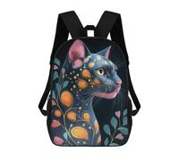 sinyumoney Ornate Bombay Cat Portrait Animal Sacs À Dos Scolaires Pour Garçons Et Filles, Sacs À Dos Décontractés Pour Le Sport, Sacs À Dos De Grande Capacité Pour L'école Primaire 17inch