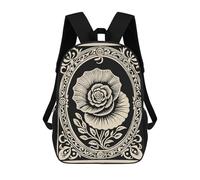 sinyumoney Ornate Floral Illustration Sacs D'école Grand Sac À Dos Scolaire Pour Garçons Et Filles, Adolescentes 17inch