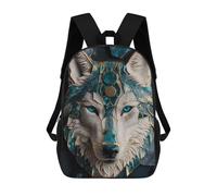 sinyumoney Ornate Wolf Mask Sculpture Sacs À Dos Imprimés En 3D Pour Enfants, Sacs D'école Tendance Pour Garçons, Sacs De Voyage, Sacs Scolaires Pour Élèves Du Primaire 17inch