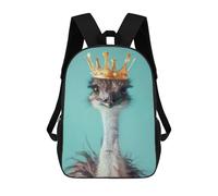 sinyumoney Ostrich King Sac À Dos Enfant Tendance Et Amusant, Sac À Dos Pour Garçons Et Adolescents, Sac D'école Imprimé En 3D Pour Garçons 17inch