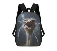 sinyumoney Ostrich Lightning Sac À Dos Scolaire Enfant Tendance Et Décontracté, Sac À Dos Imprimé En 3D Pour Garçon, Grand Sac À Dos 17inch